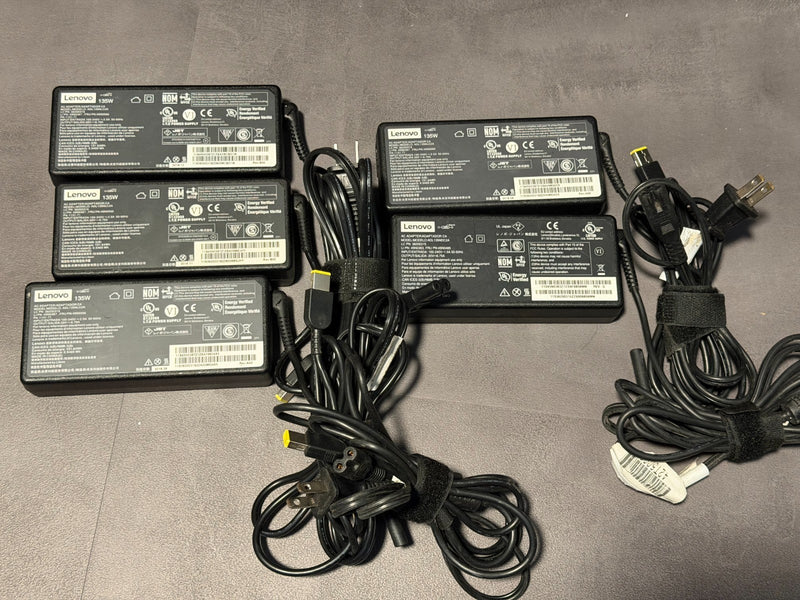 **LOT of 5** Genuine Lenovo AC Charger Adapter 135W 20V 6.75A-SQUARE SLIM TIP