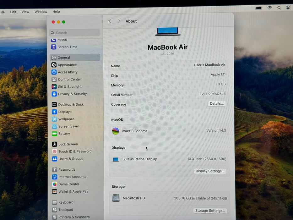 Apple MacBook Air (2020) M1 Processor 8GB 256GB MGN63LL/A